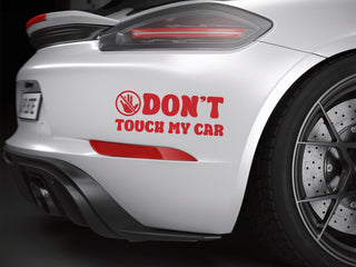 Detailansicht Vinyl-Sticker "Don't Touch My Car" – wetterfest und UV-beständig

