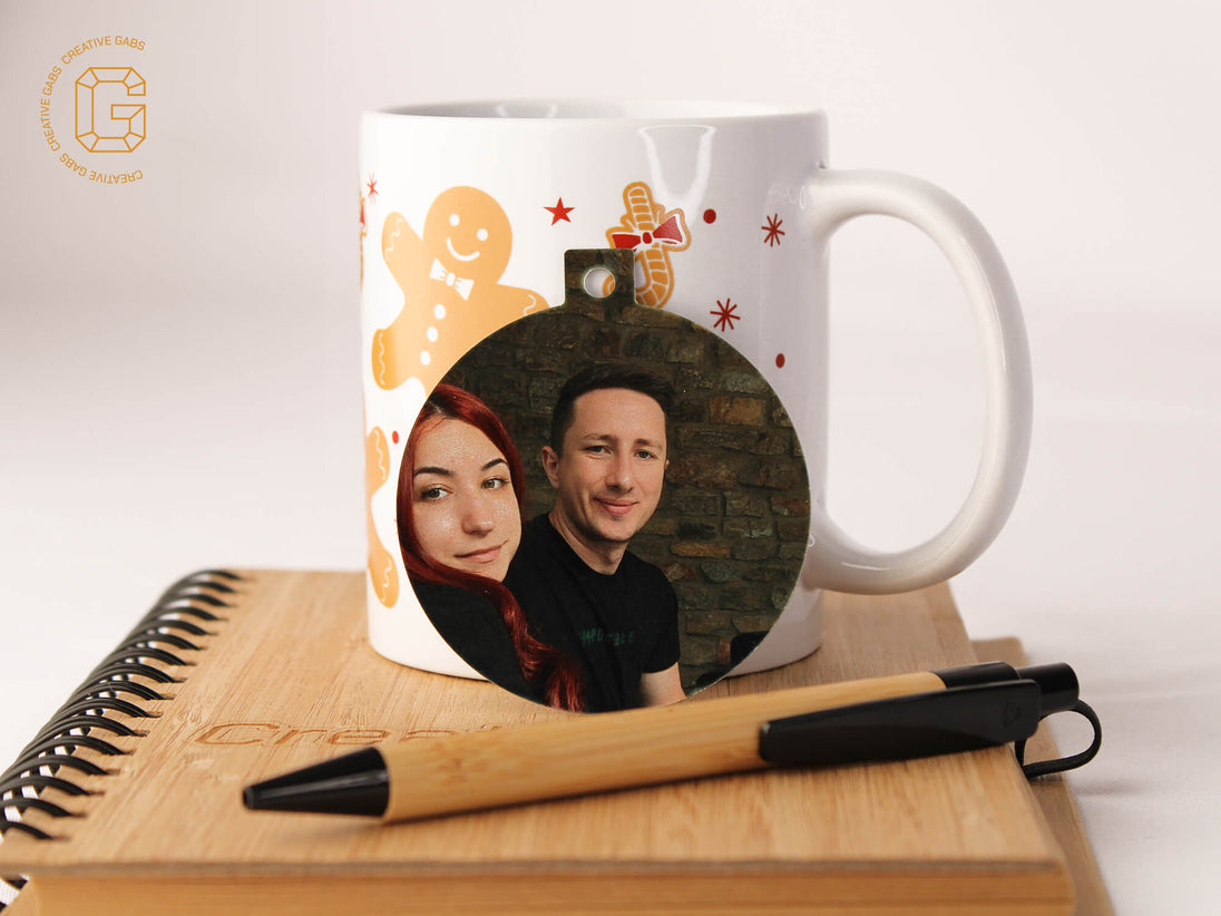 Personalisierte Weihnachtsdeko 2025 – Metallkugel mit Foto