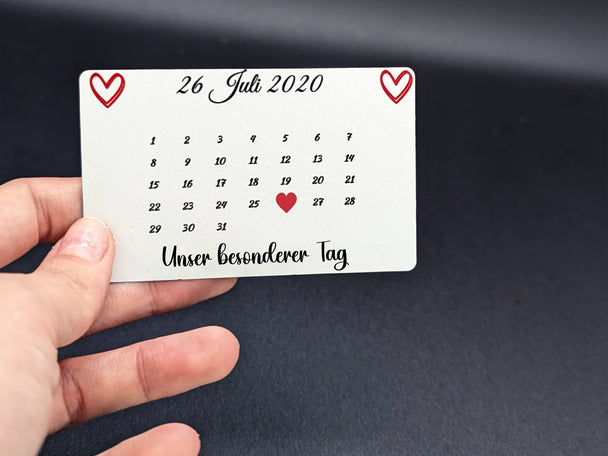 Personalisierte Foto-Karte im Kreditkartenformat – handgehalten