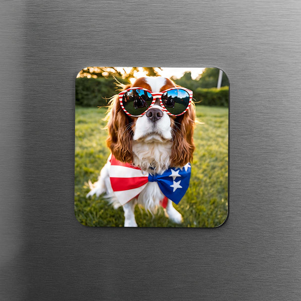 Quadratischer Fotomagnet mit Hundebild – personalisiertes Haustiergeschenk
