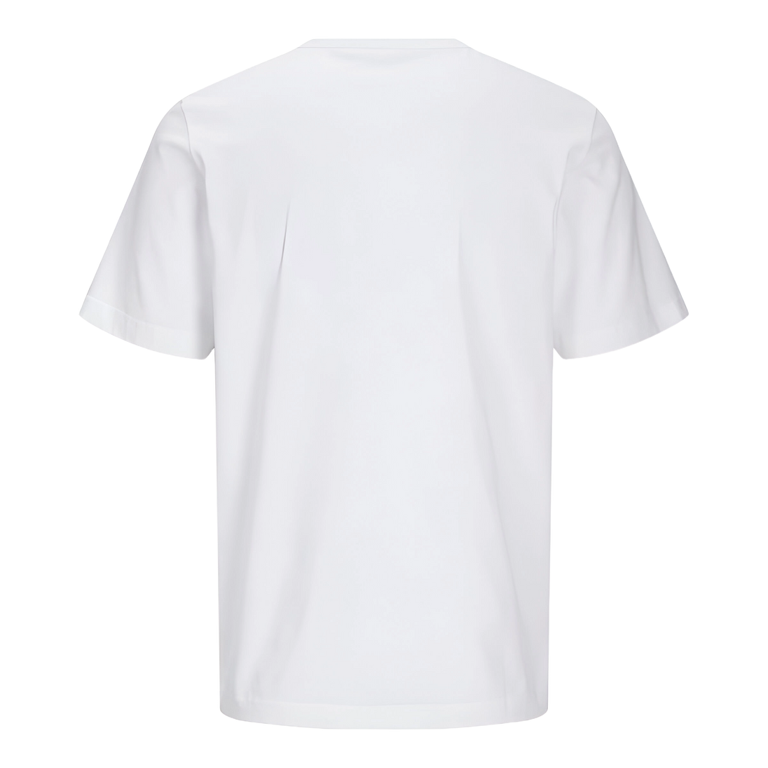 Rückseite des weißen Herren T-Shirts aus Bio-Baumwolle