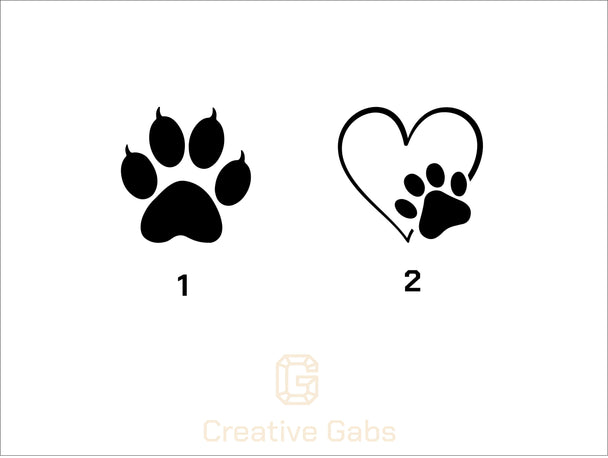 Grafikdesign Katzenpfoten mit Herz – Vektoransicht des Vinylstickers