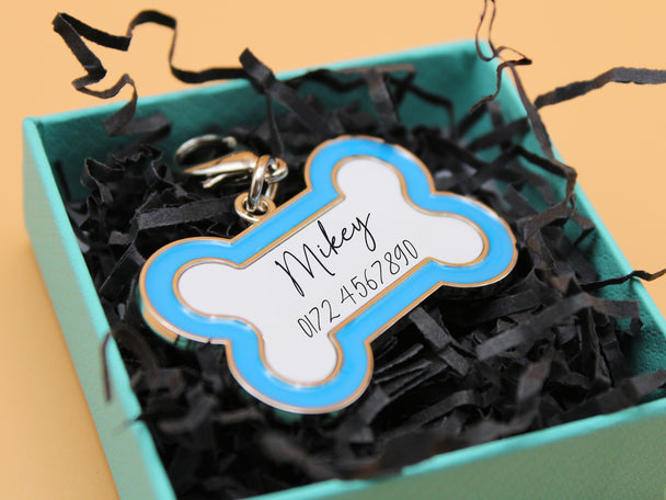 Zink Anhänger für Hundehalsbänder-Personalisiertes Hunde Accessoires für deines treuen Begleiters-Knochenanhänger-Geschenk für Tierfreunde