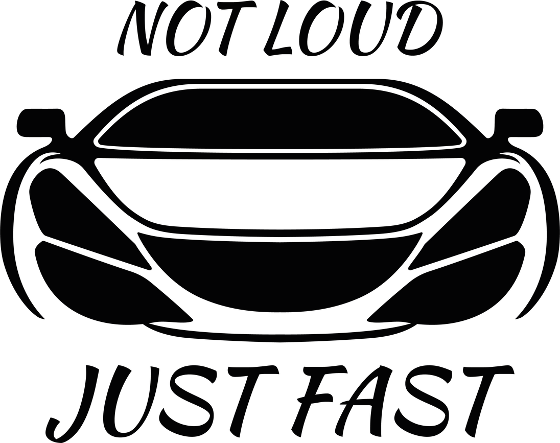 Design Vorlage für Not Loud Just Fast Autoaufkleber – Elektroauto Sticker Motiv