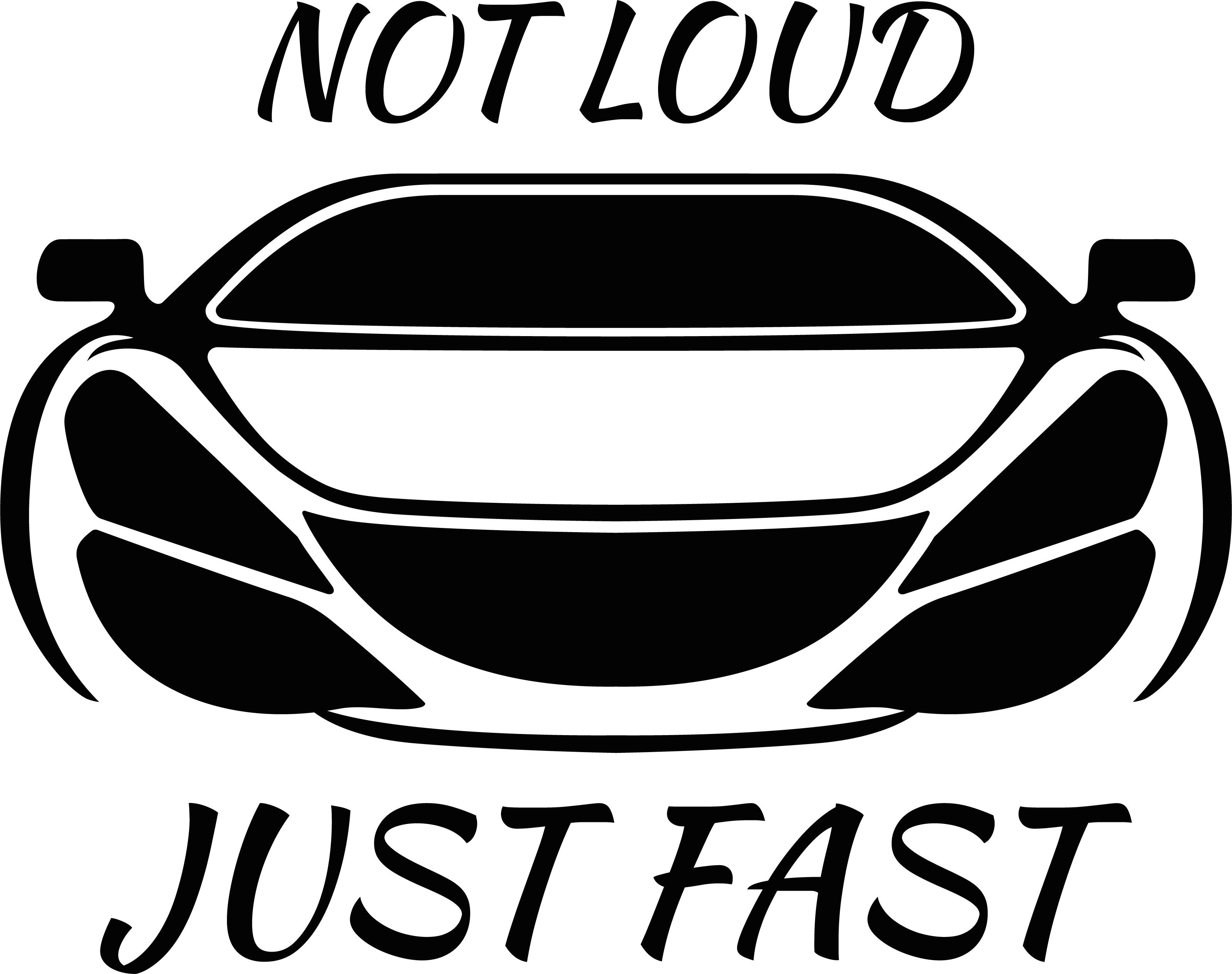Design Vorlage für Not Loud Just Fast Autoaufkleber – Elektroauto Sticker Motiv