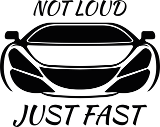 Design Vorlage für Not Loud Just Fast Autoaufkleber – Elektroauto Sticker Motiv