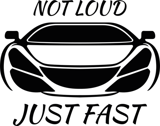 Design Vorlage für Not Loud Just Fast Autoaufkleber – Elektroauto Sticker Motiv
