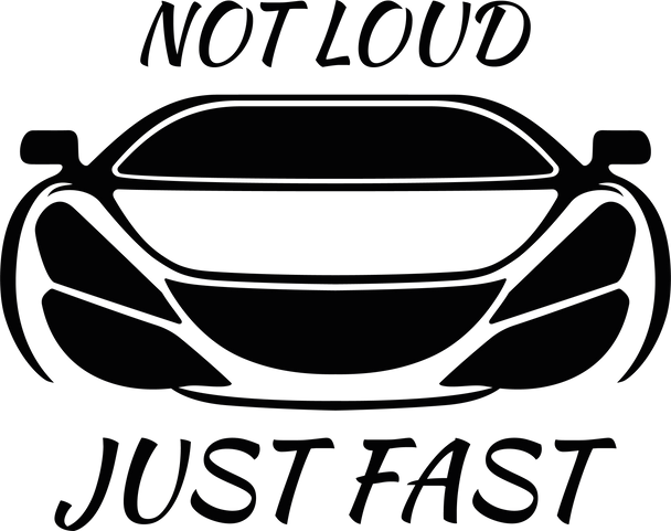 Design Vorlage für Not Loud Just Fast Autoaufkleber – Elektroauto Sticker Motiv