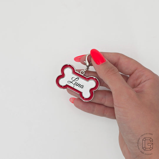 Zink Anhänger für Hundehalsbänder-Personalisiertes Hunde Accessoires für deines treuen Begleiters-Knochenanhänger-Geschenk für Tierfreunde