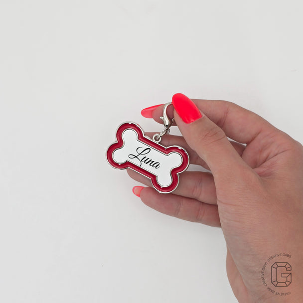 Zink Anhänger für Hundehalsbänder-Personalisiertes Hunde Accessoires für deines treuen Begleiters-Knochenanhänger-Geschenk für Tierfreunde