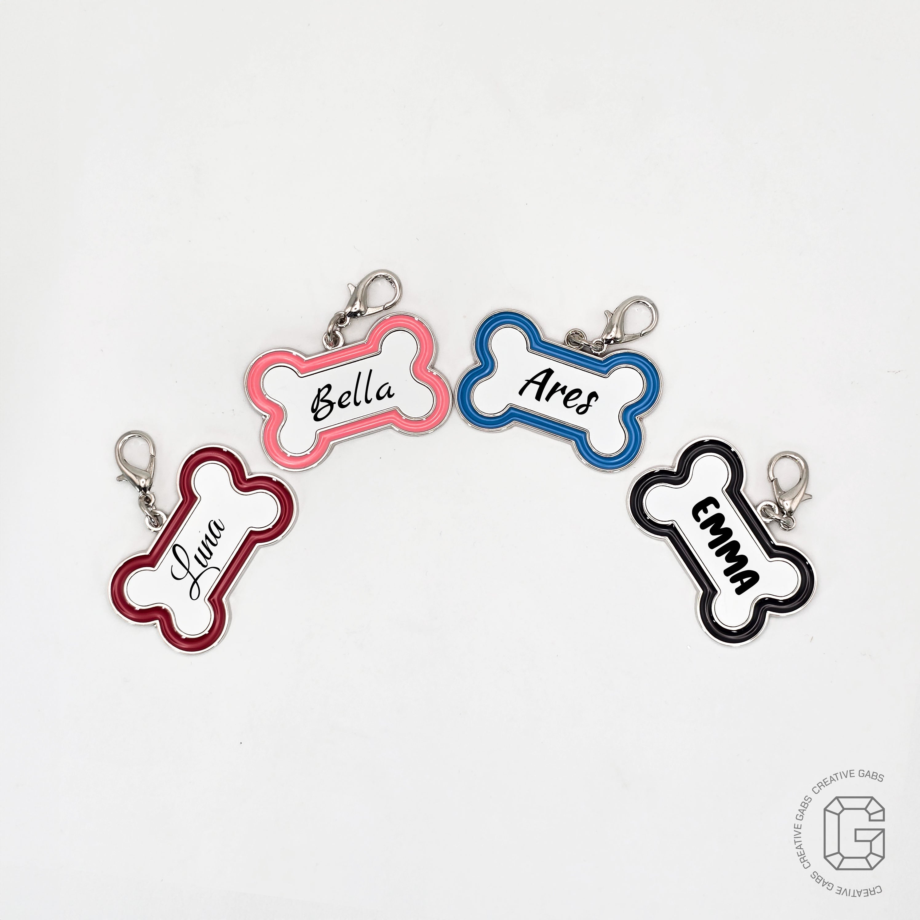 Zink Anhänger für Hundehalsbänder-Personalisiertes Hunde Accessoires für deines treuen Begleiters-Knochenanhänger-Geschenk für Tierfreunde