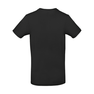 Schwarzes T-Shirt hinten – ideale Fläche für individuellen Rückendruck, B&C Modell
