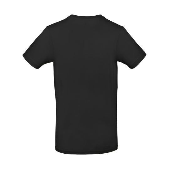 Schwarzes T-Shirt hinten – ideale Fläche für individuellen Rückendruck, B&C Modell

