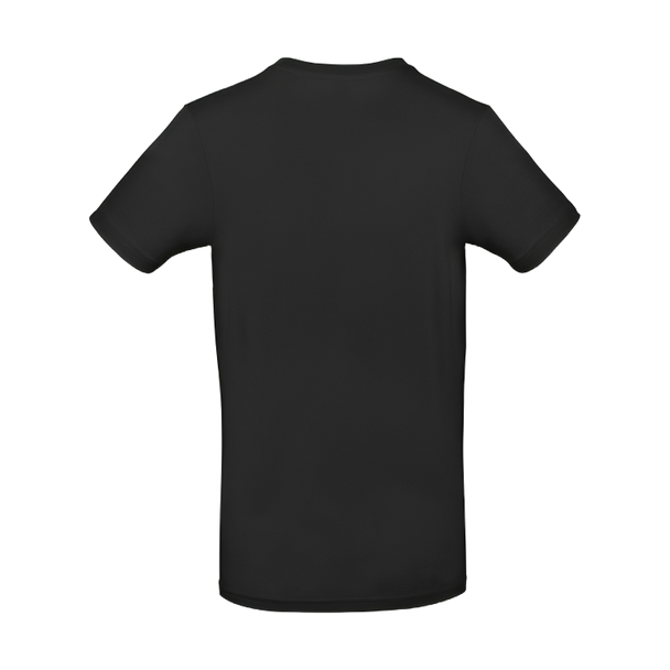 Schwarzes T-Shirt hinten – ideale Fläche für individuellen Rückendruck, B&C Modell
