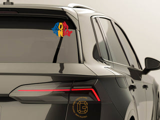 Rumänien Sticker fürs Auto – auf Heckscheibe angebracht

