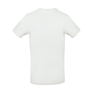 Weißes Herren T-Shirt Rückseite – geeignet für Wunschtext oder Logo, B&C Schnitt
