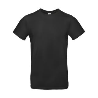 Schwarzes Herren T-Shirt vorne – personalisierbar mit Wunschtext, B&C Regular Fit