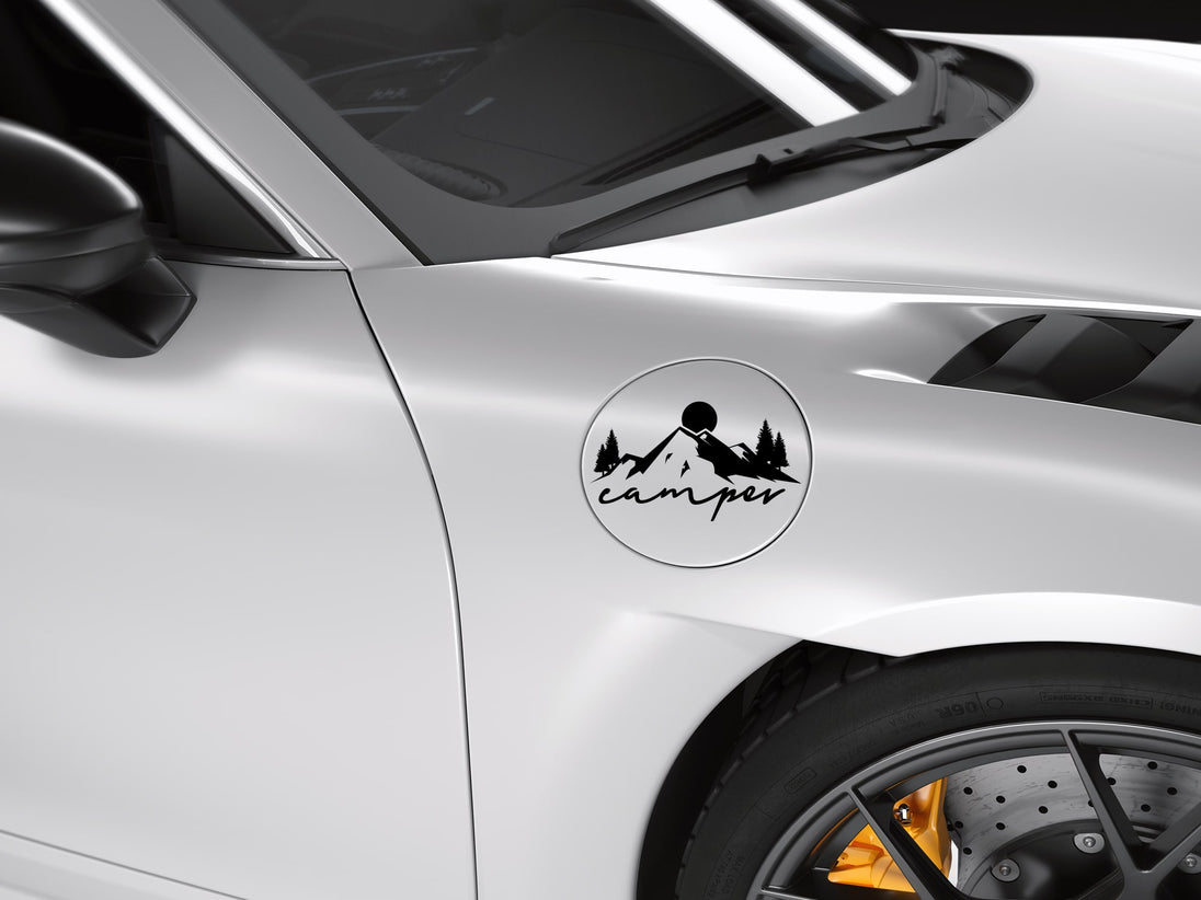 Schwarzer Outdoor Sticker für Wohnmobil oder Van